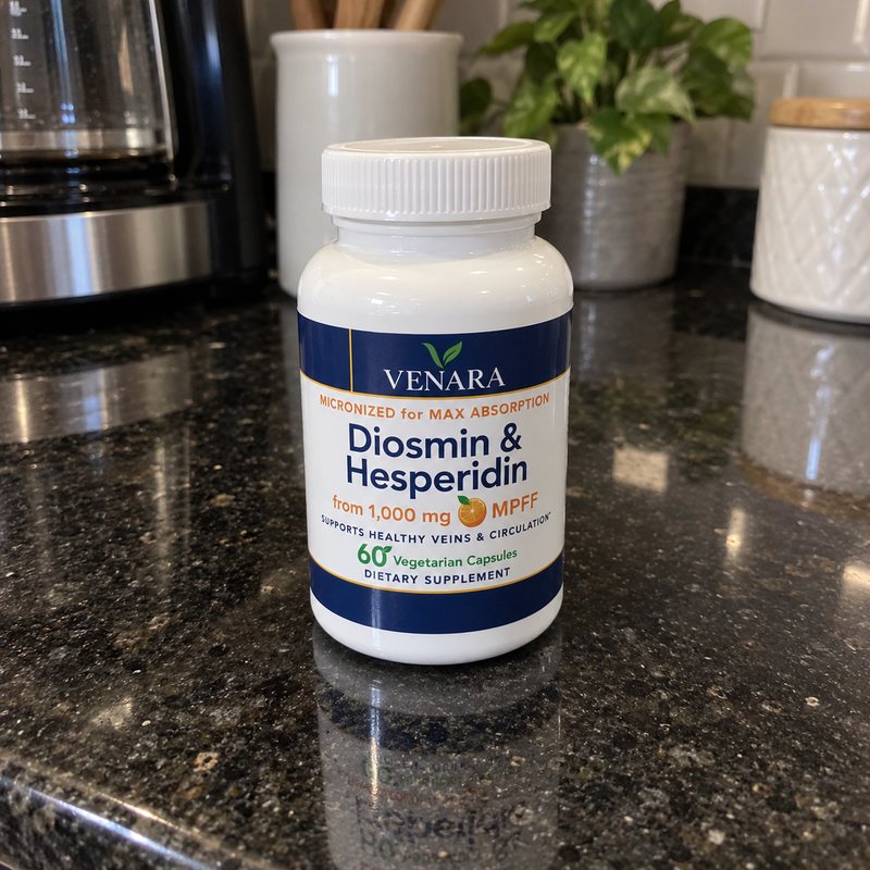 Person holding a bottle of Venara Diosmin & Hesperidin